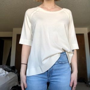 Ann Taylor cream Shirt 1/2 sleeve